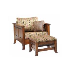 Cranberry Chair with Ottoman