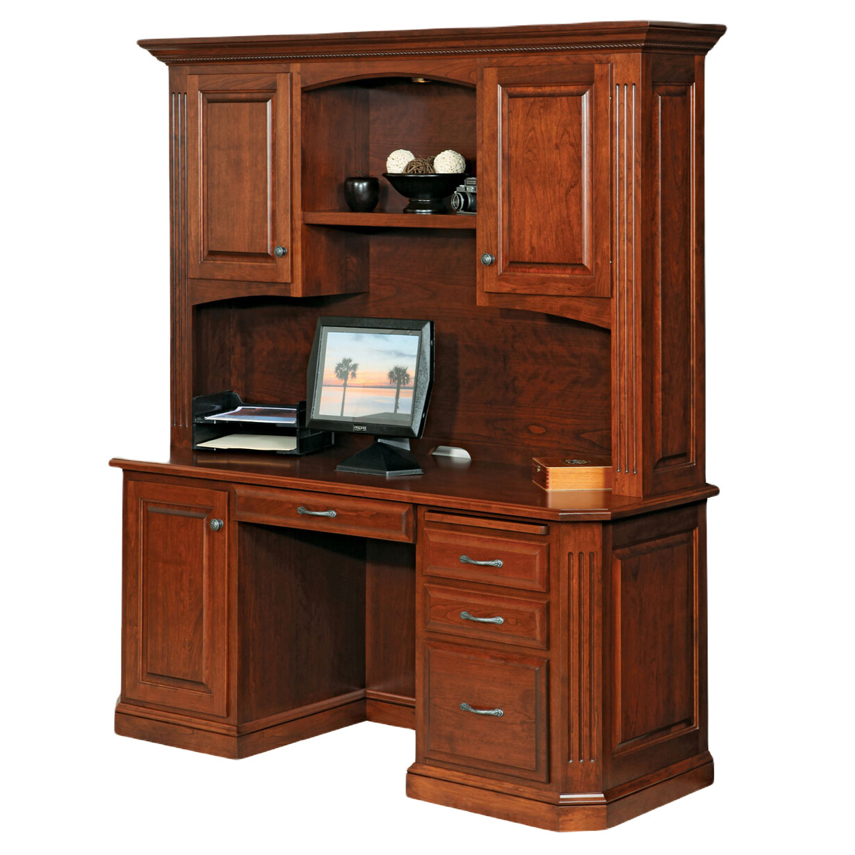 Buckingham Computer Credenza & Hutch