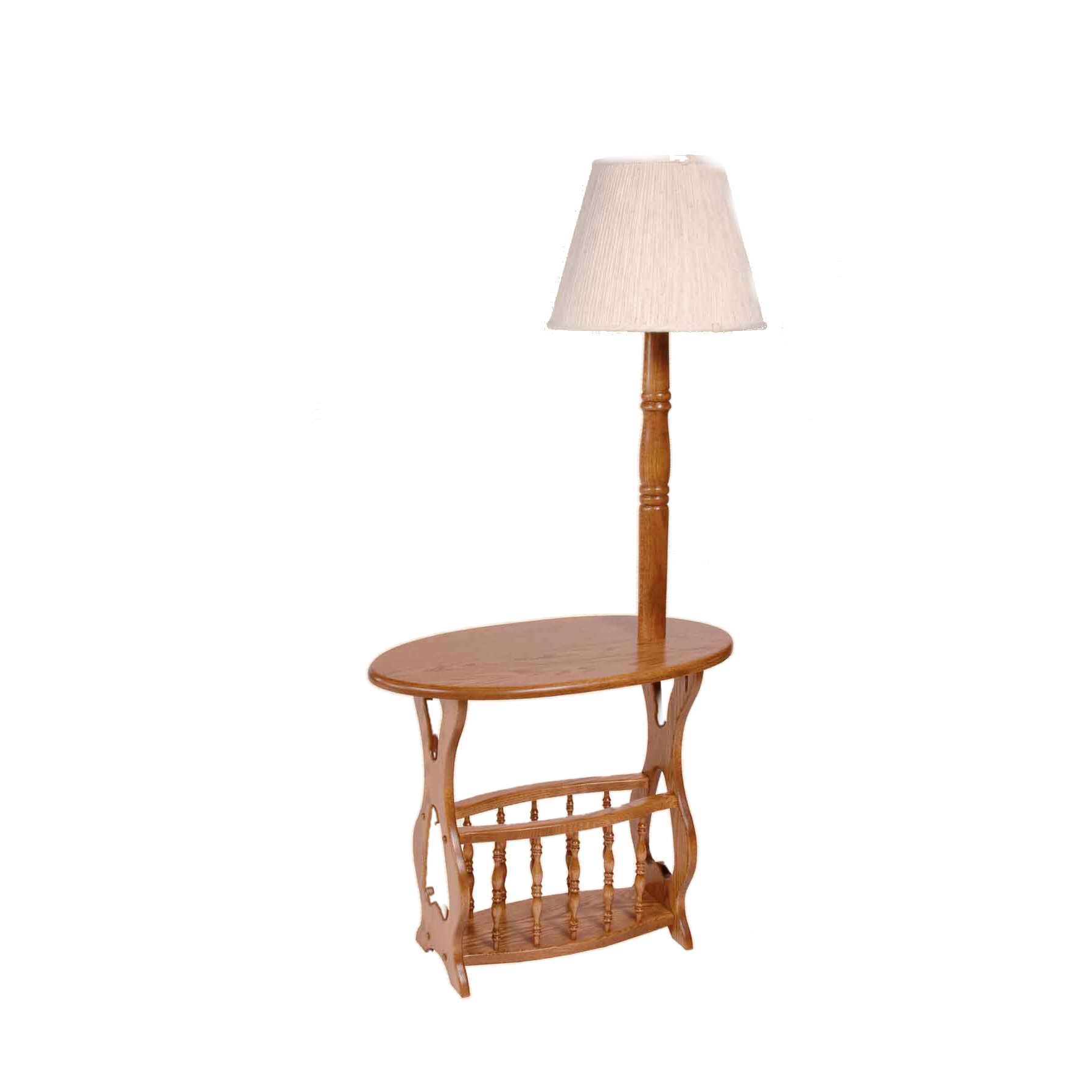 Oval Lamp Table with Magazine Rack