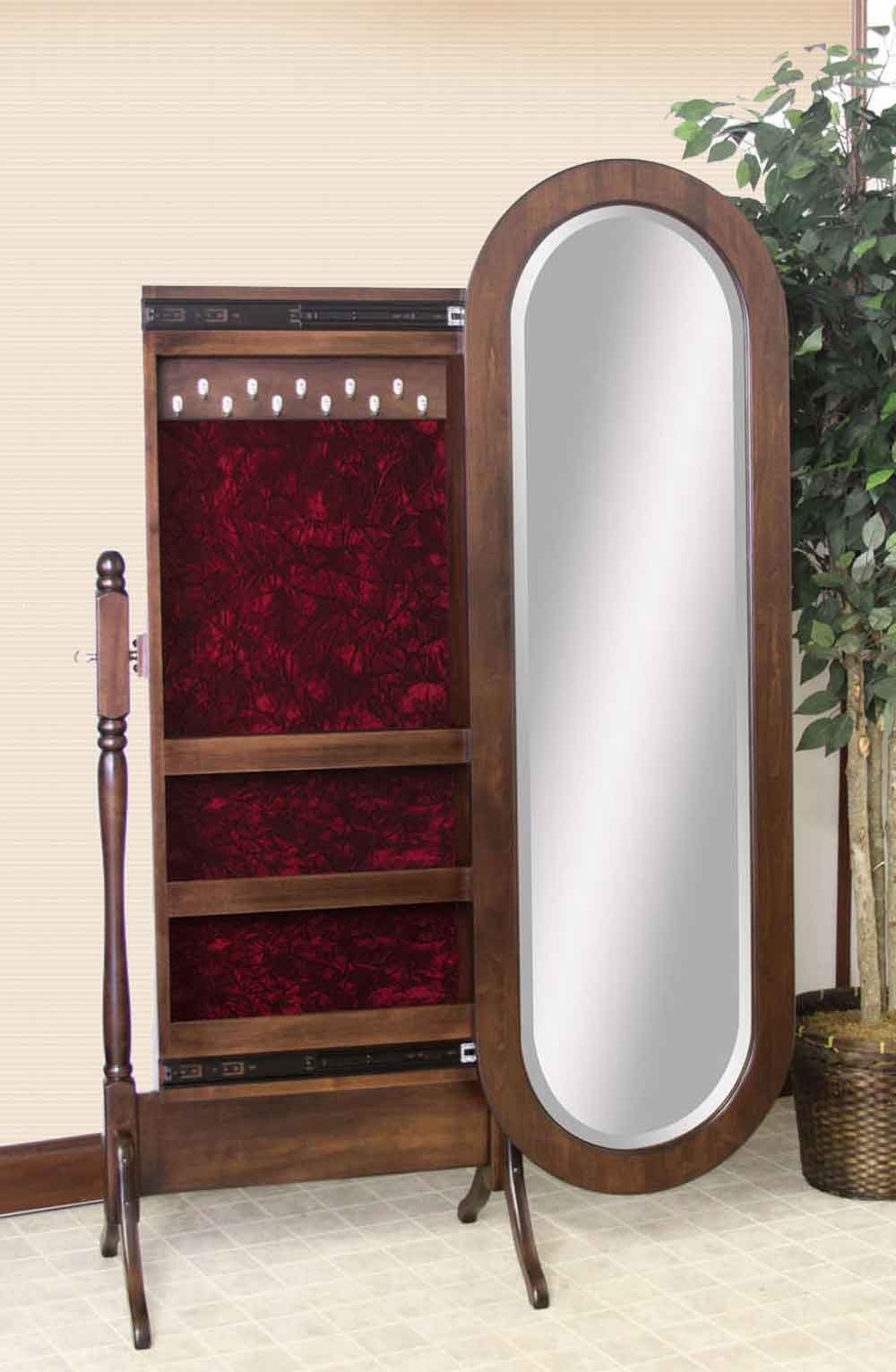 Lexington Oval Sliding Jewelry Storage Cheval Mirror
