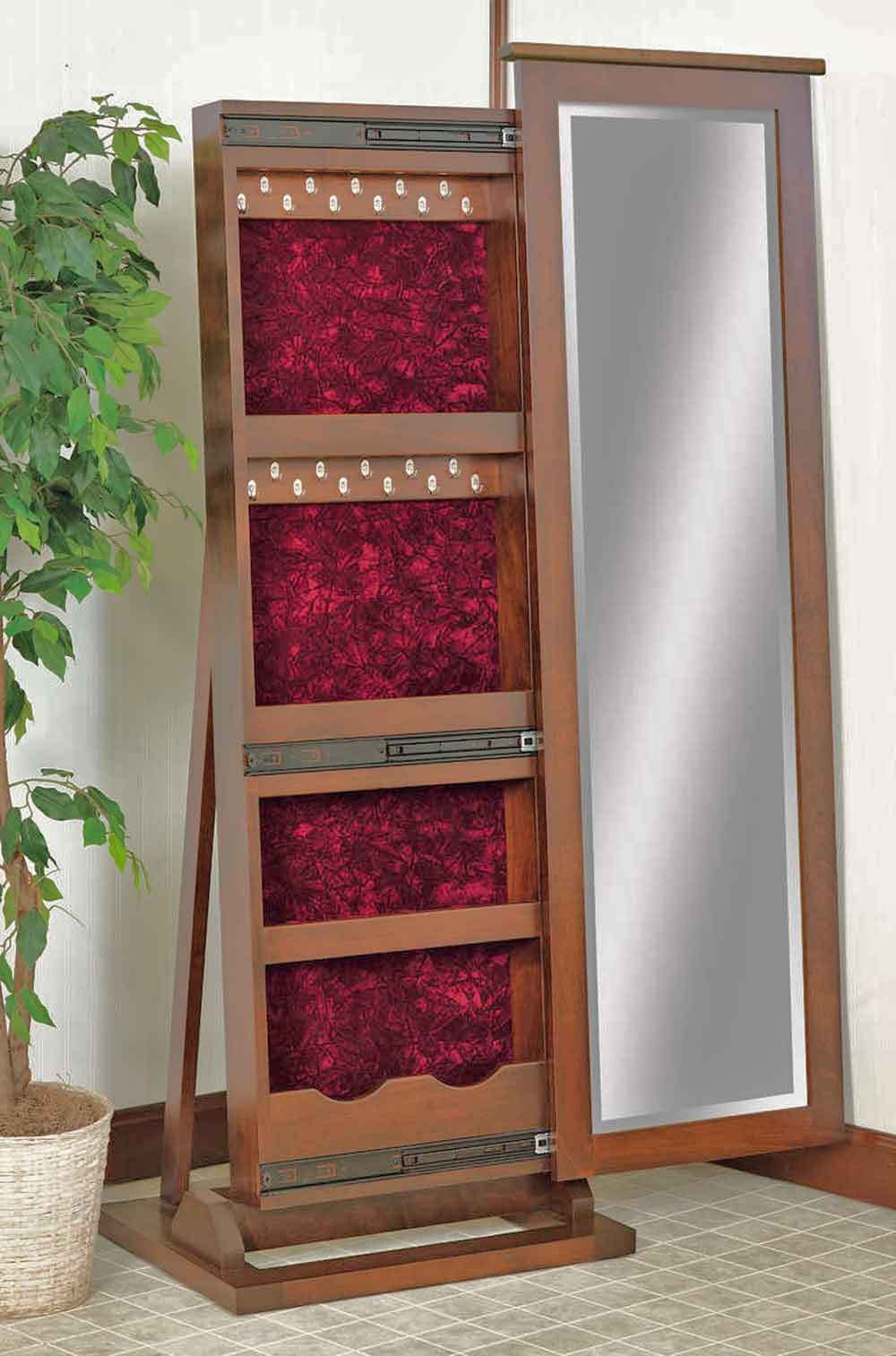 Traditional Shaker Sliding Jewelry Storage Leaner Mirror